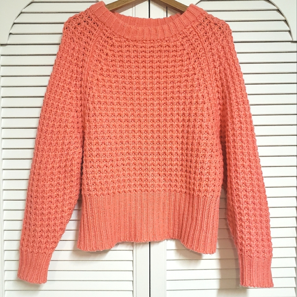 Chunky knit bright barbie pink sweater